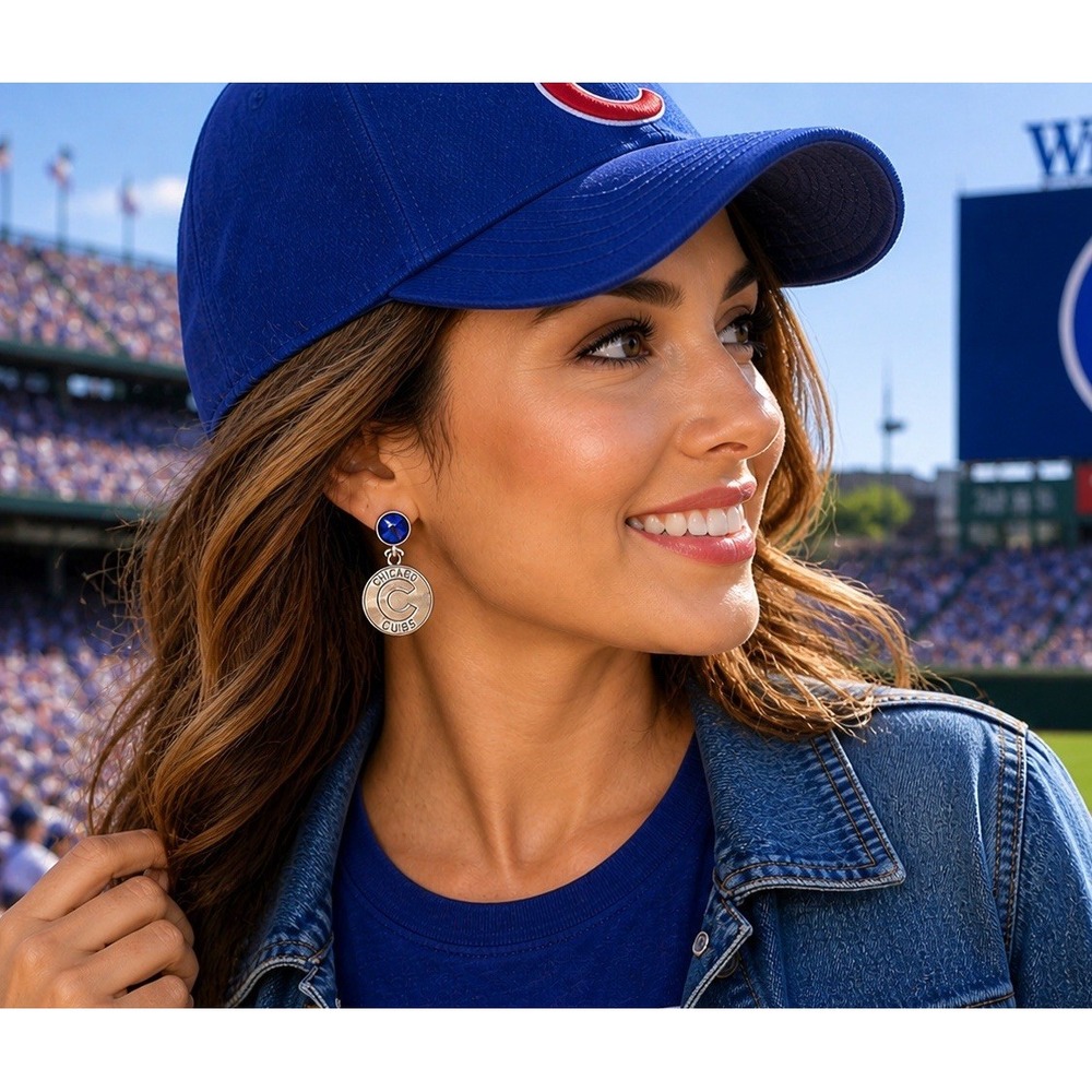 New Lot Of 5 Pair Chicago Cubs Earrings. MLB Officially Licensed. NWT